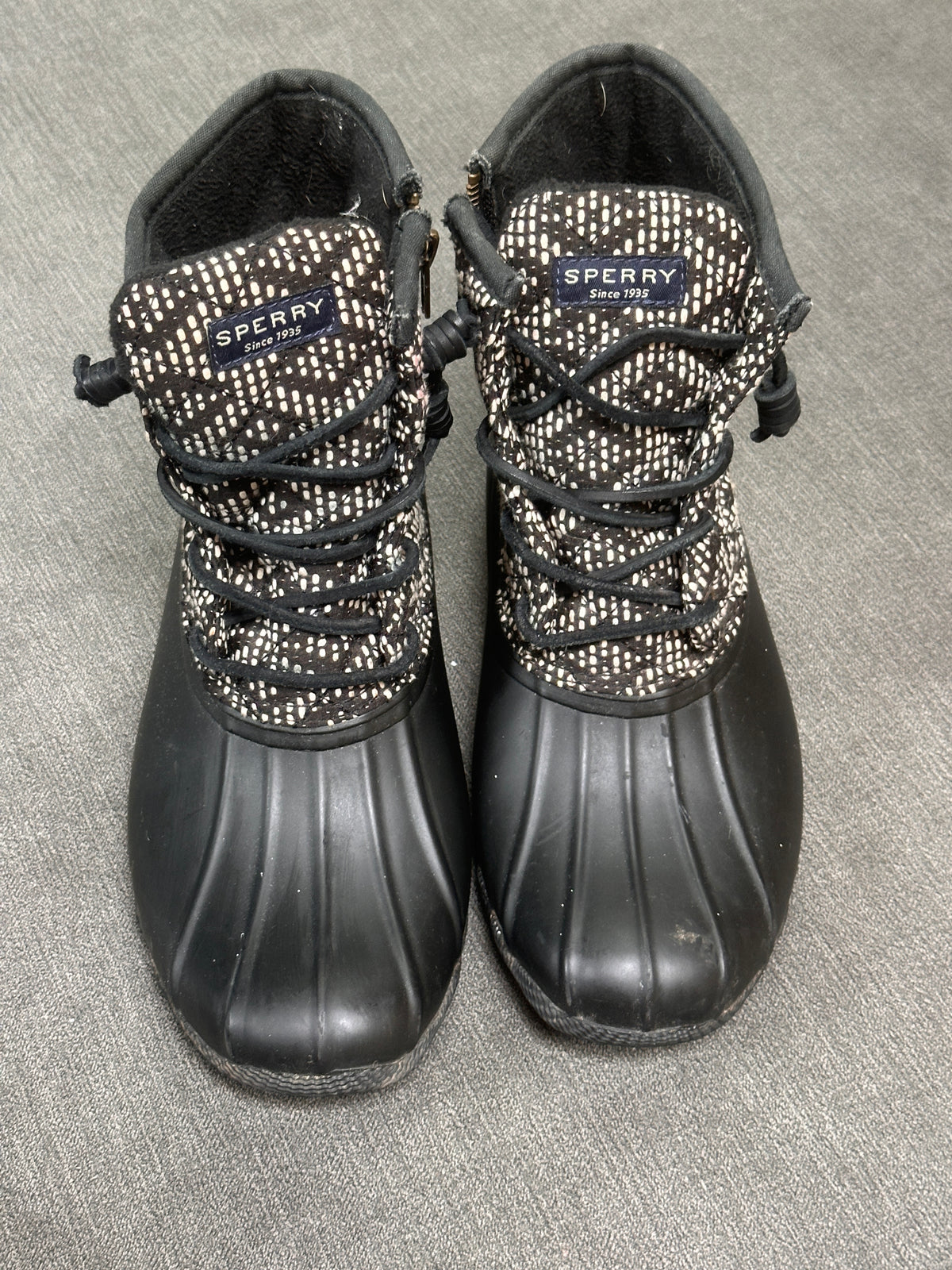 #163 Sperry Black Boots - Womens 9