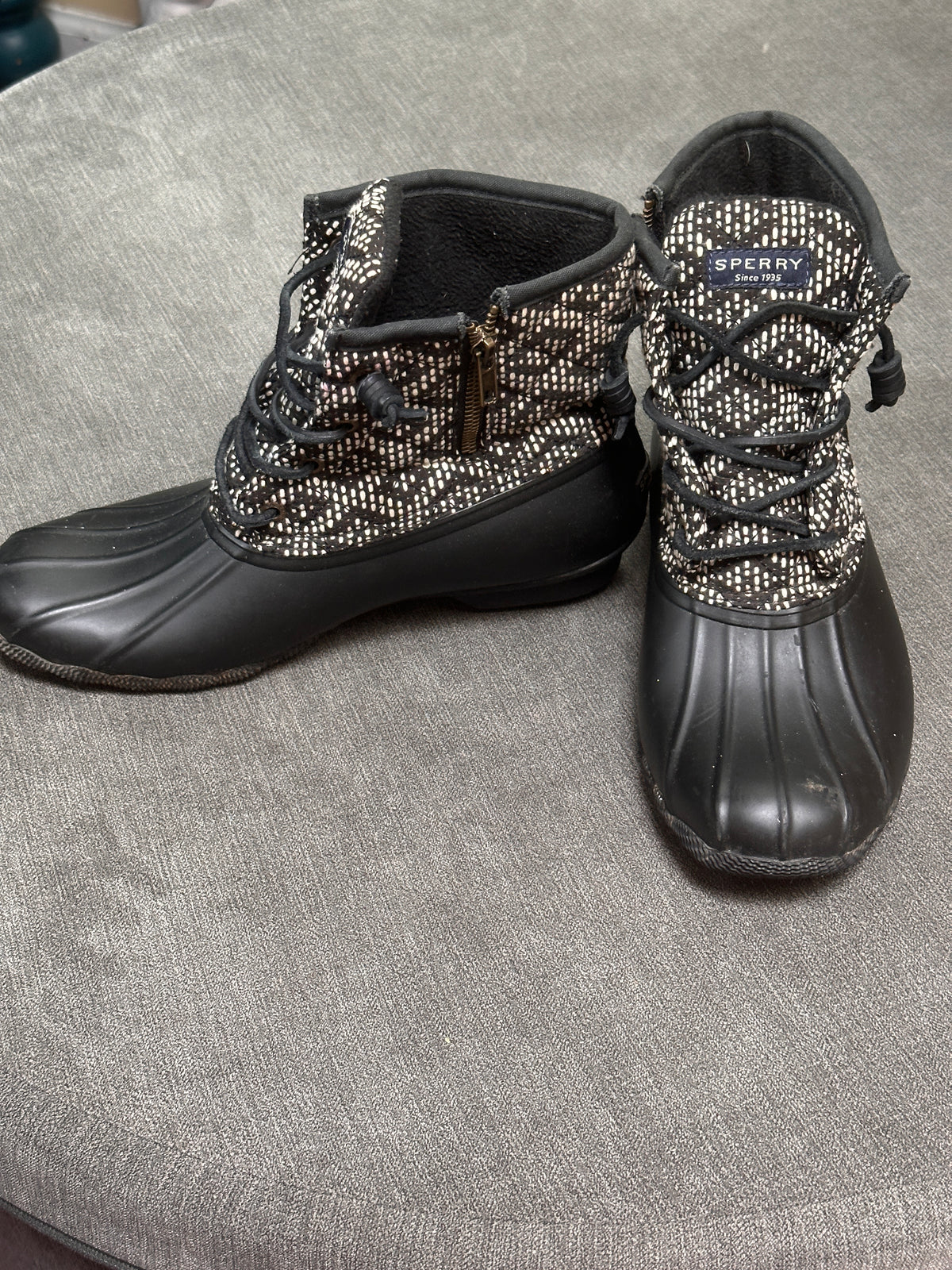 #163 Sperry Black Boots - Womens 9