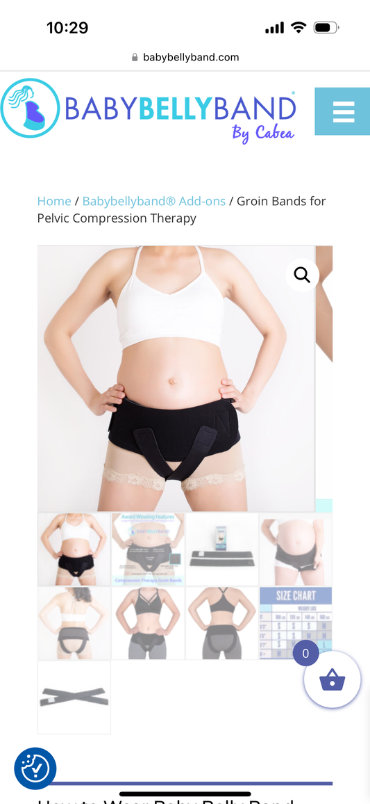 #95 GUC Womens Cabea 3-in-1 Pregnancy Belly Band with Groin Straps (for pelvic support), size S
