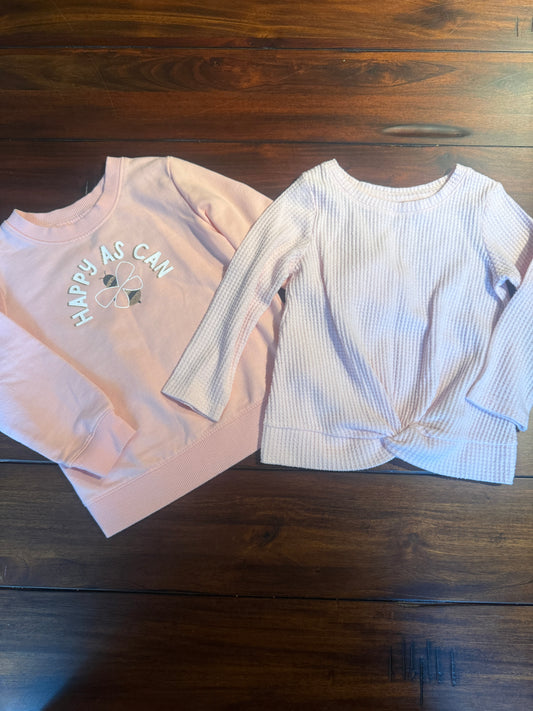 #51 Cat & Jack 2T Pink Shirt/Sweatshirt Bundle