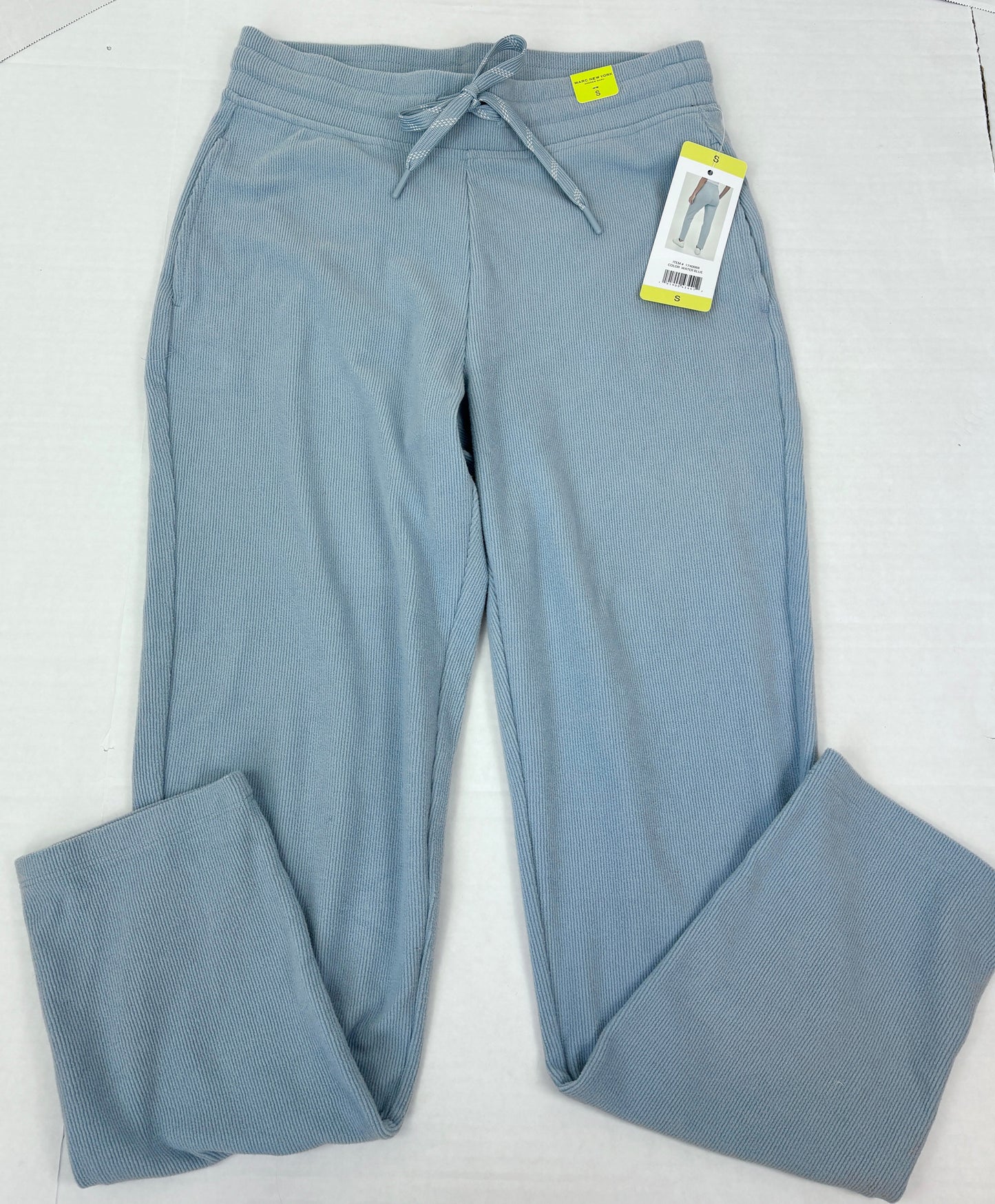 #14 NWT Women Small - Andrew Marc Fine Rib Stretch Joggers-light blue