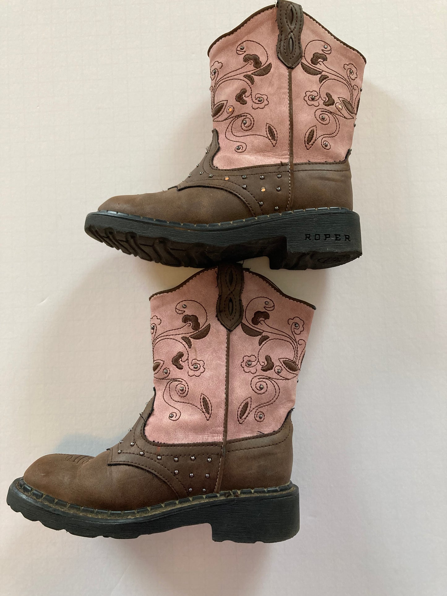 #91 girls size 11 Roper light up western boots VGUC