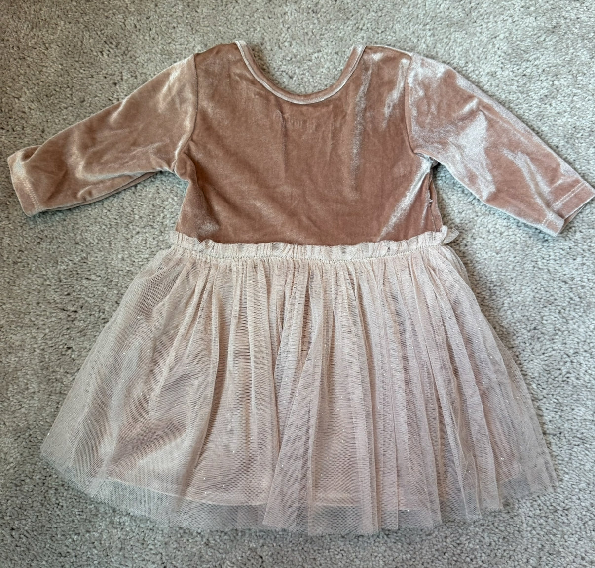 #139 Size 12-18M Oh Baby Velvet Pink Dress