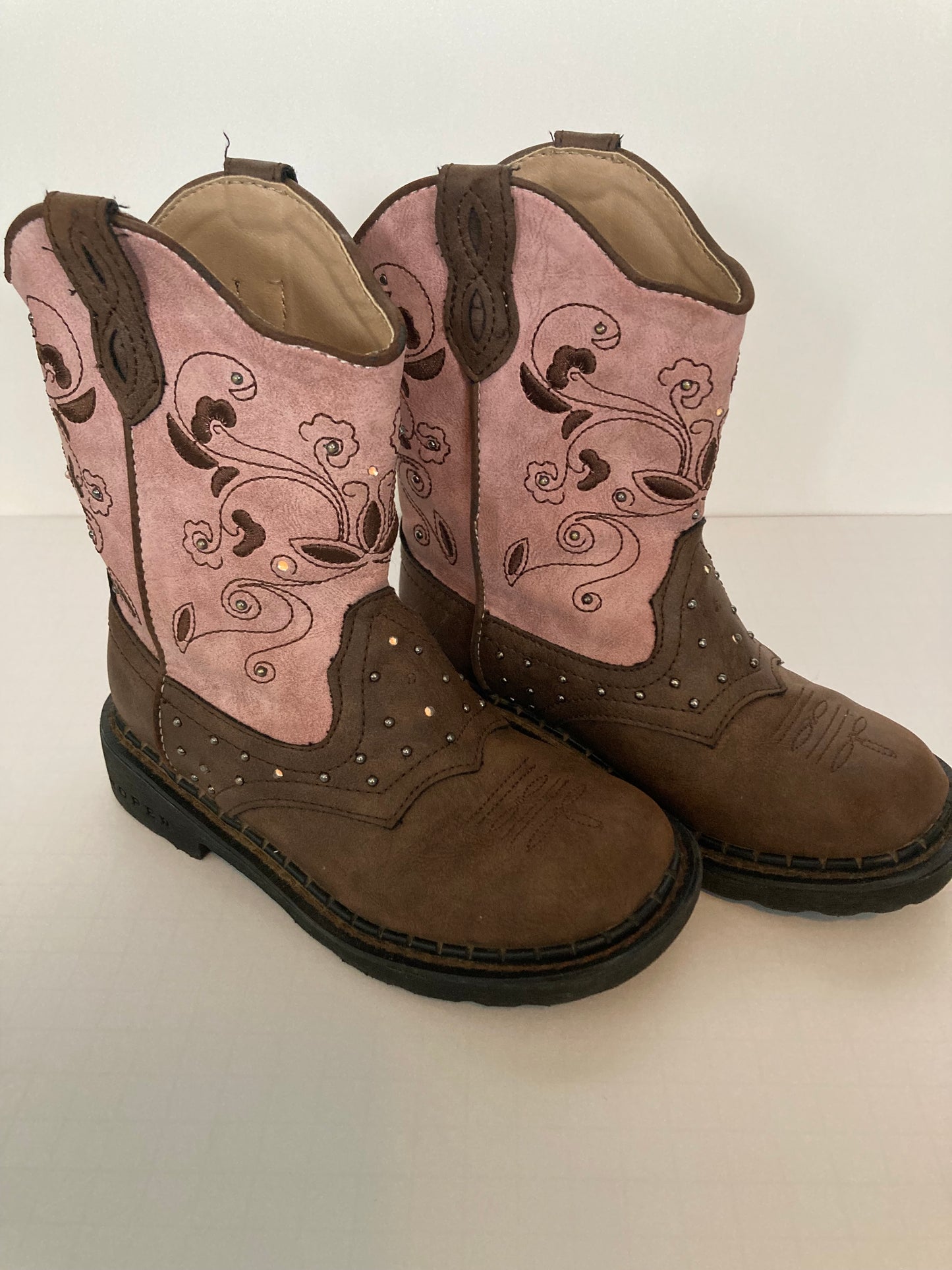 #91 girls size 11 Roper light up western boots VGUC