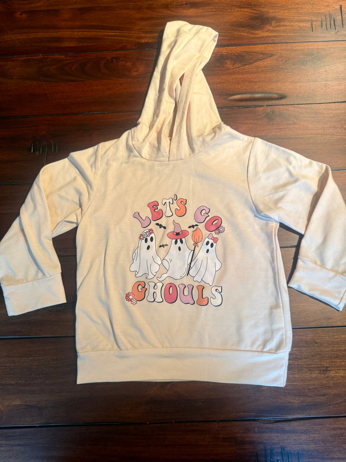 #51 Let's Go Ghouls Girls 4T Fall Halloween Lightweight Hoodie Top