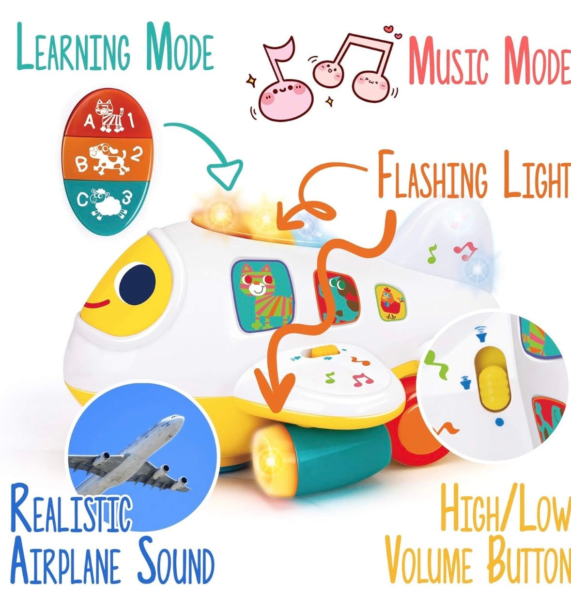 #132 - REDUCED- Bump & Go Learning Airplane Toy