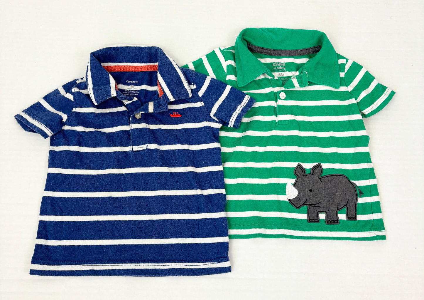 #27 Boys 18 Months Carters Striped Polo Shirts