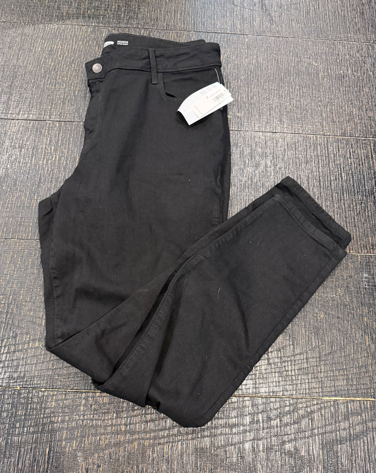 #66 Old Navy Rockstar Super Skinny Black Jeans Size 16 NWT