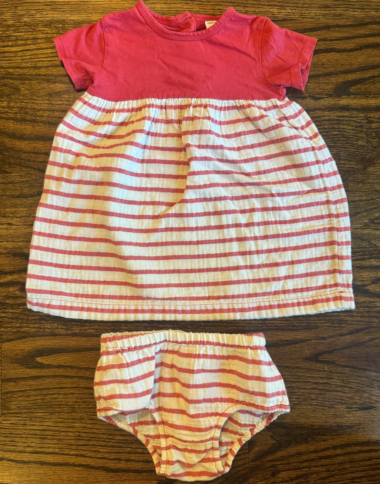 Seller #172 REDUCED Nordstrom Girls Red Striped Dress Size 18m