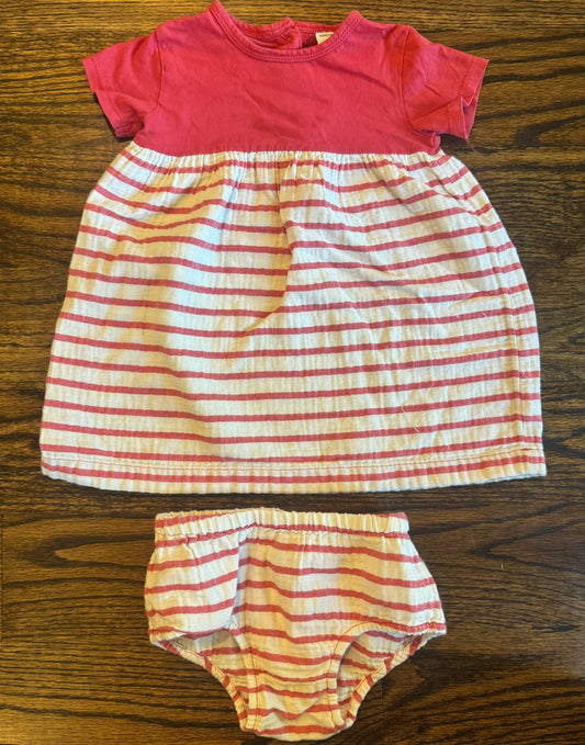 Seller #172 REDUCED Nordstrom Girls Red Striped Dress Size 18m