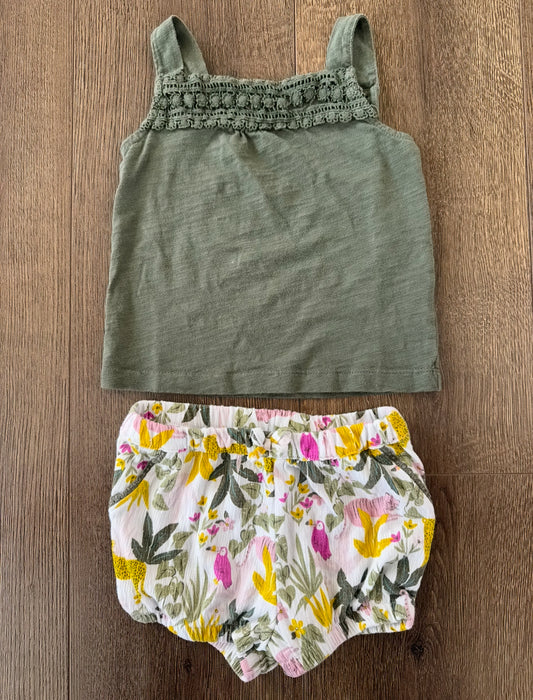 #173 Carter's girl 24m tropical tank outfit *See description
