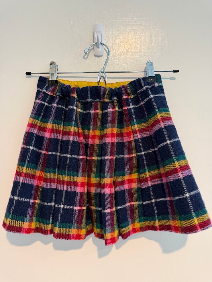 #9 Girls Mini Boden 7-8 Rainbow Plaid Skirt
