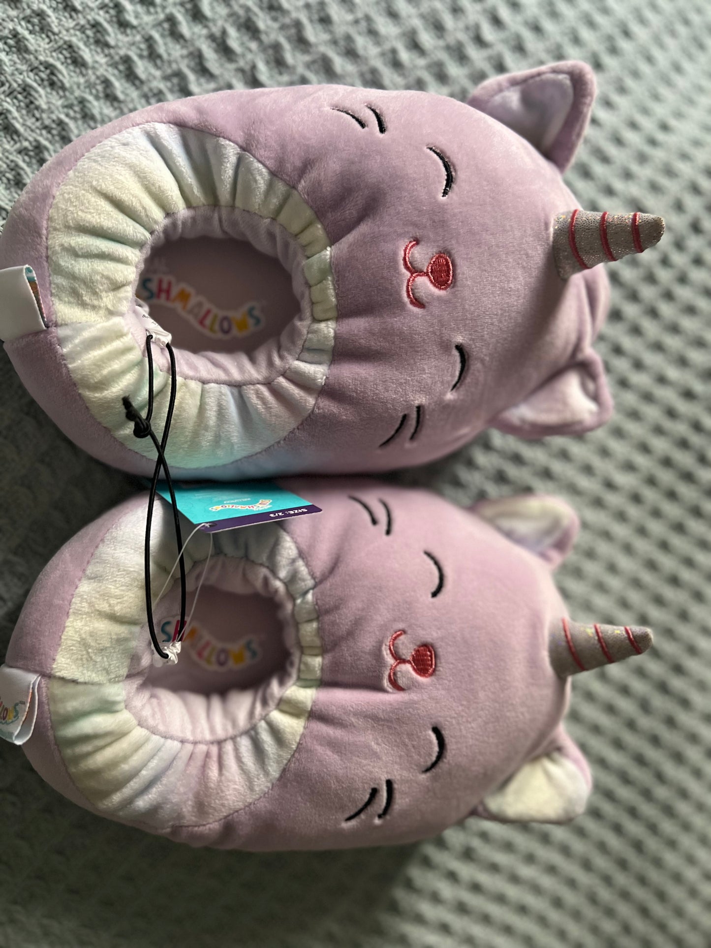 #46 REDUCED NEW WITH TAGS Original Squishmallow Unicorn Kitty Slippers size 2-3