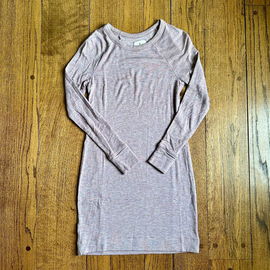 #95 EUC Womens Lou & Grey Marled Purple Super Soft Long Sleeve Sweater Dress, size XS