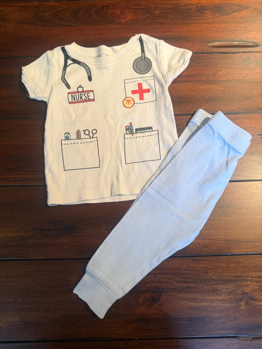 #51 Girls 12-18M Old Navy Nurse Scrub Pajamas