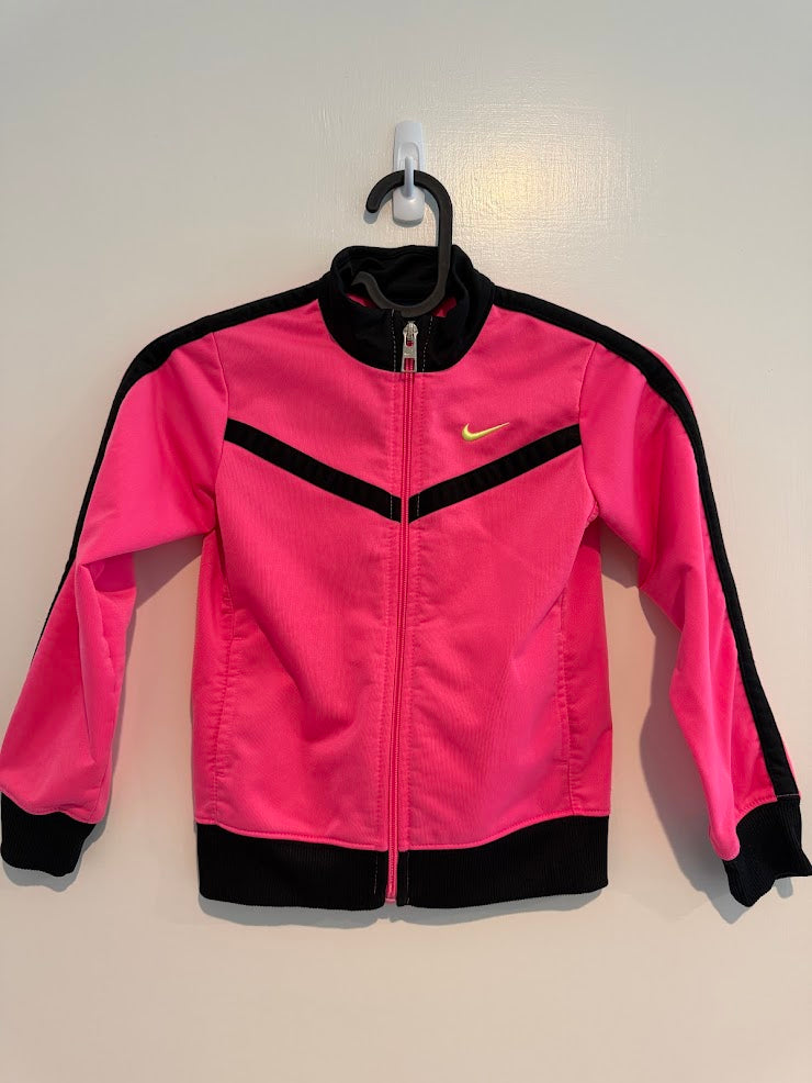 #9 Girls Size 6 Nike Hot Pink & Black Zip Up Jacket