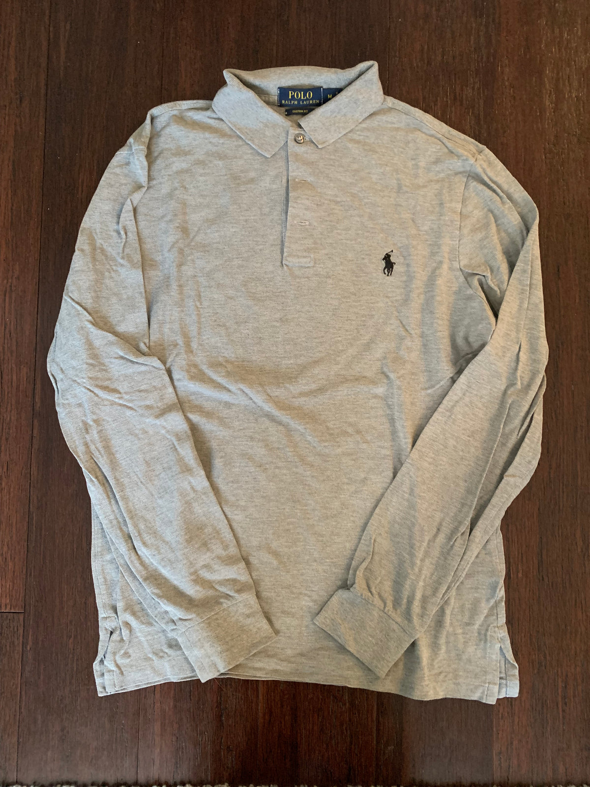 Seller 42, Ralph Lauren long sleeve polo (gray), Men's Size M