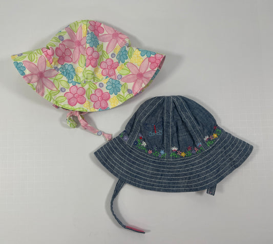 PPU 45242 0-6m Green Sprouts swim hat & Baby Gap sun hat bundle (2)