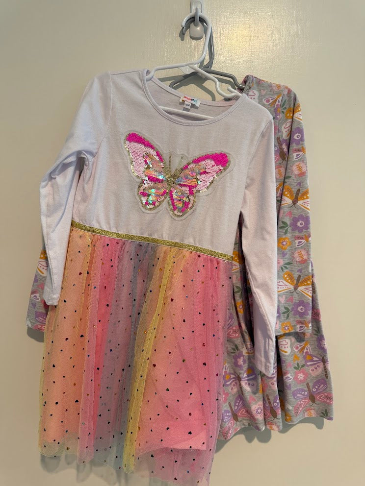 #9 Girls 5 Dress Bundle of 2 _ Butterfly Theme