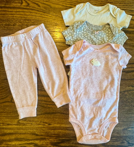 Seller #172 Carter’s Girls 4 Piece Bunny Set Size 6m