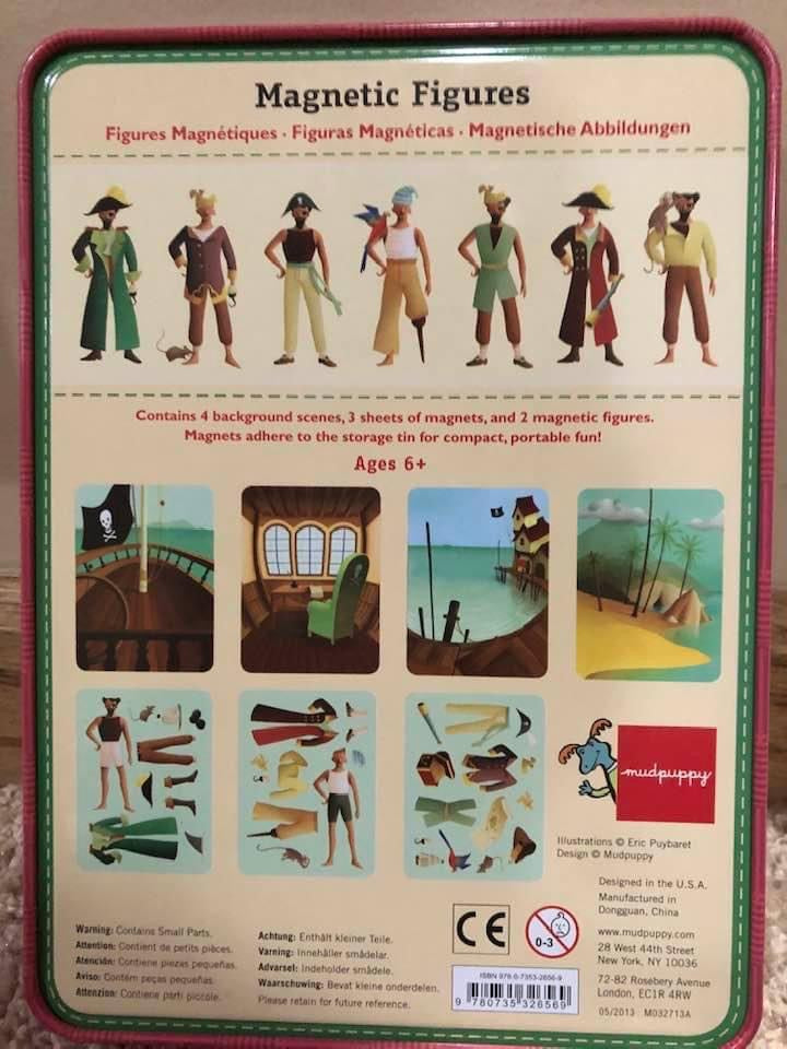 135 BN never opened travel pirate magnetic tin and figures