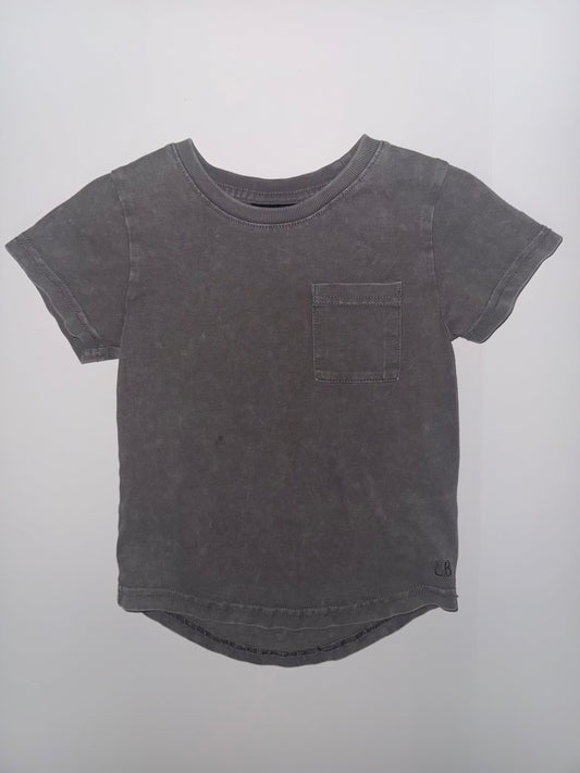#106: REDUCED 2-3T Little Bipsy Gray Acid Wash Pocket Tee