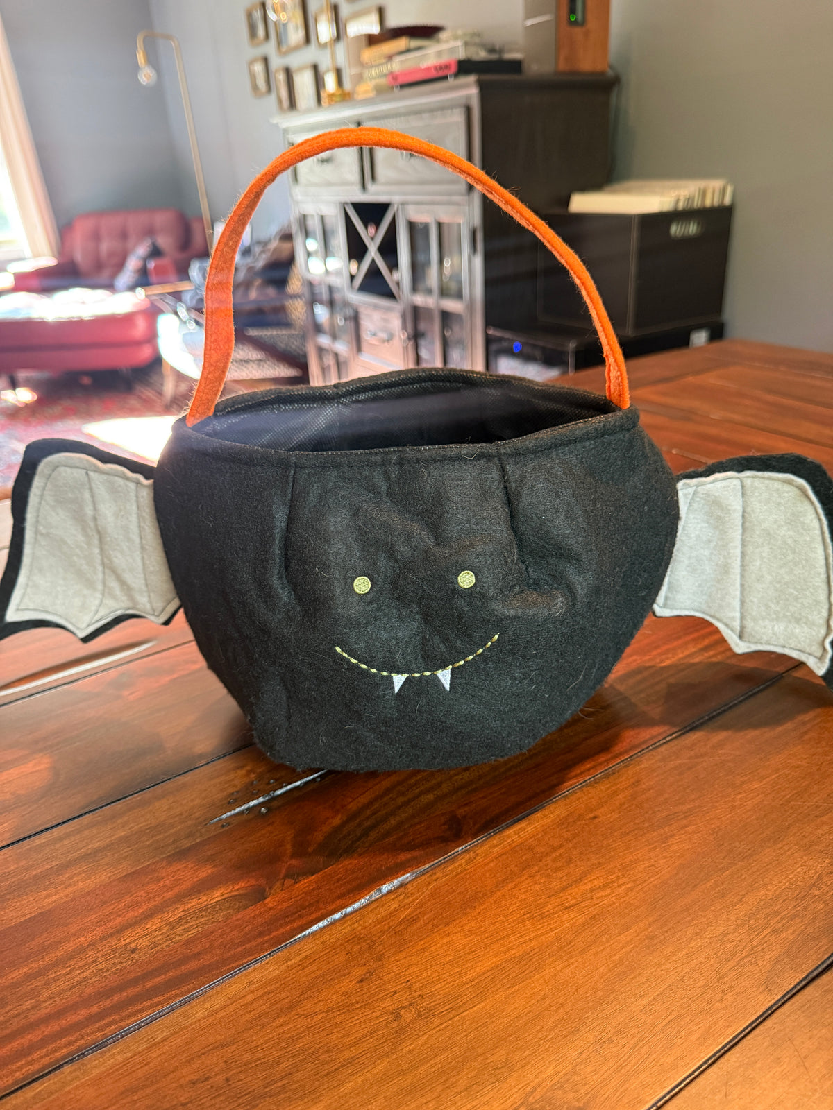 #51 Pottery Barn Kids Felt Fabric Bat Halloween Treat Bag