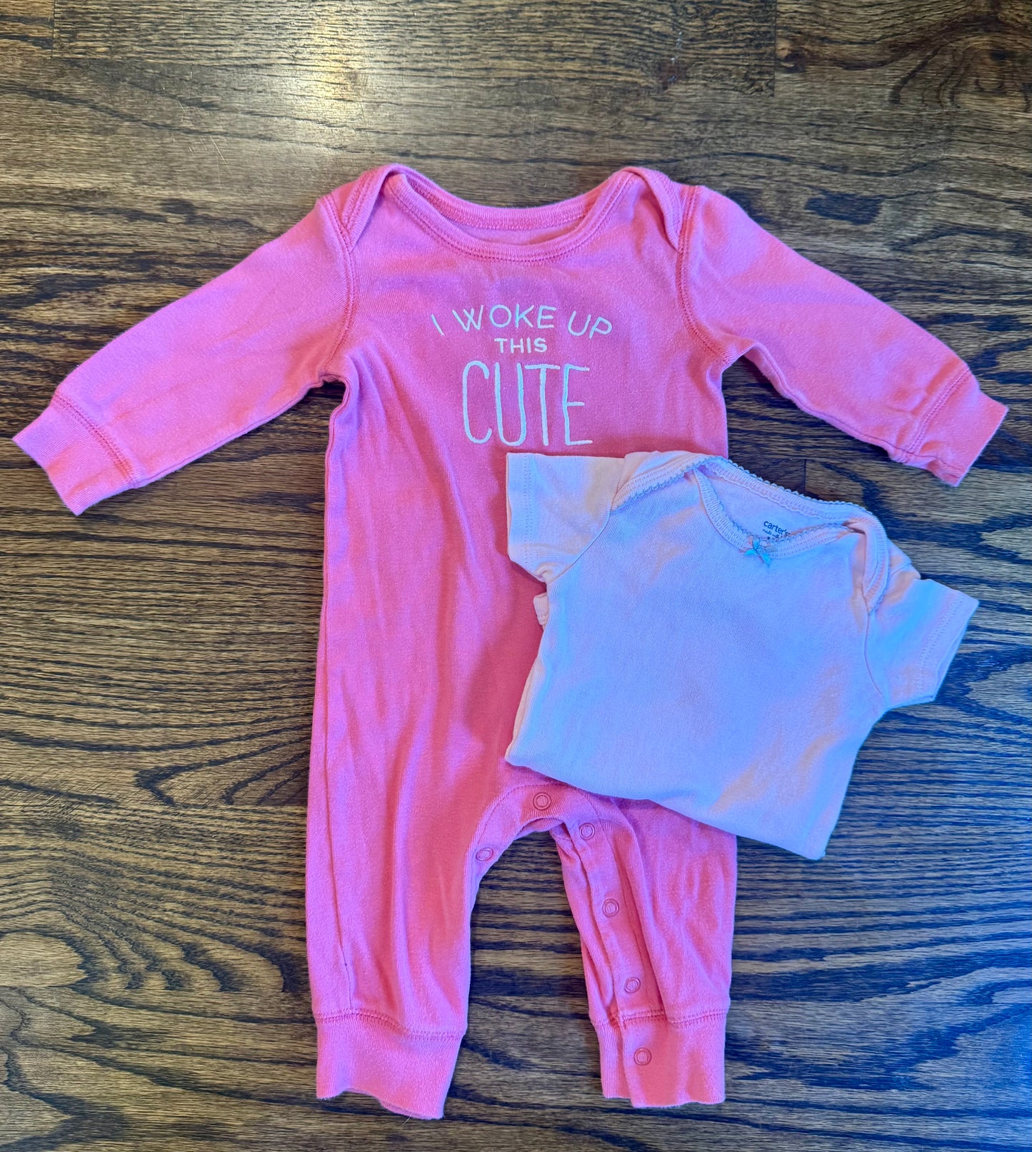 Seller #172 Carter’s Girls Pink Romper and Onesie Set Size 6M