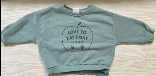 #207 Zara 'Love to eat fruit' sweatshirt size 12-18 Month