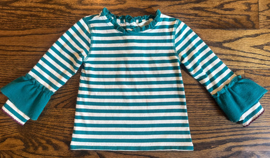 Seller #172 REDUCED Matilda Jane Girls Green Stripes Top Size 2