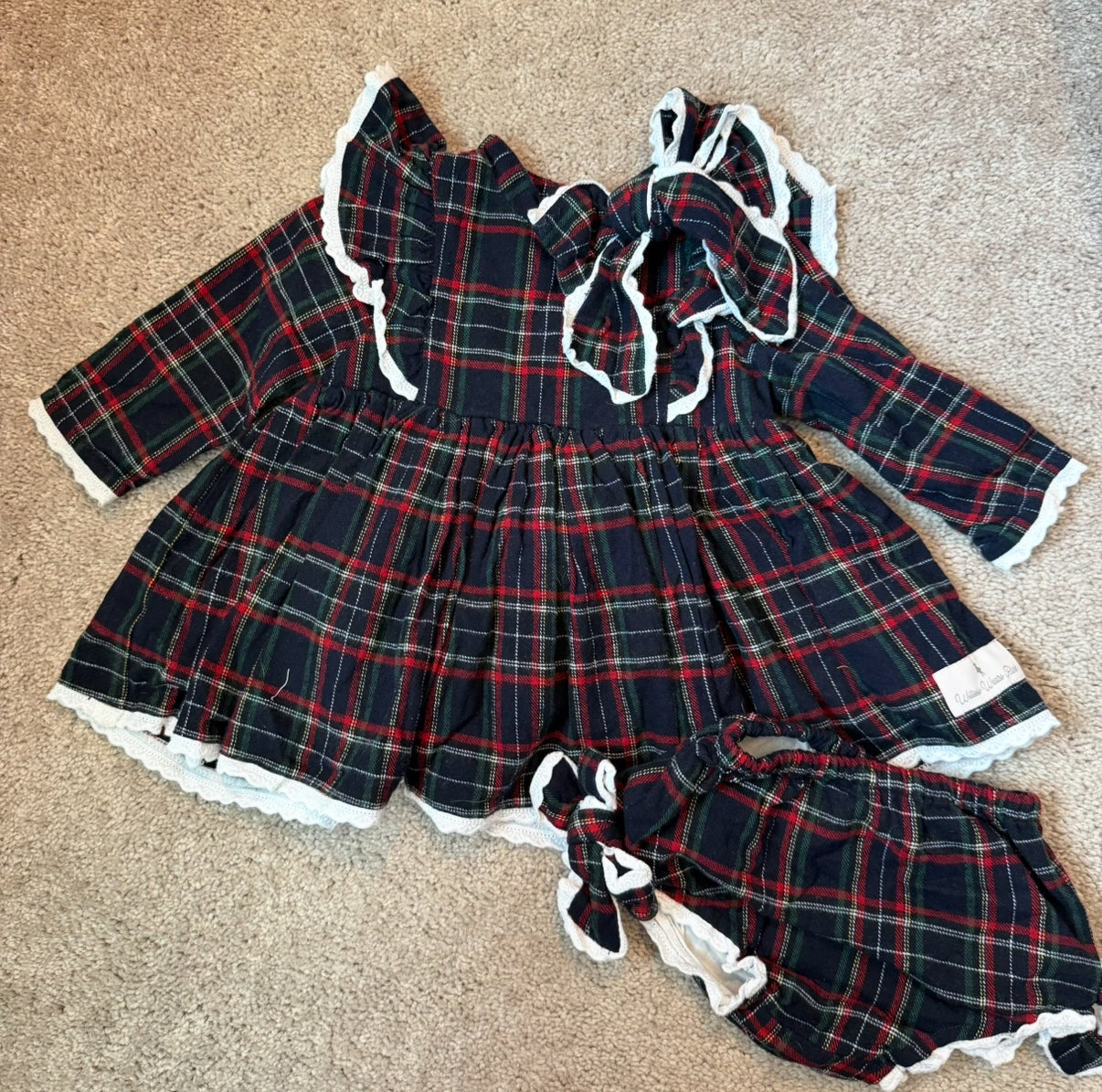 #139 Size 12-18M Willow Wears Pink Dress with Bloomers