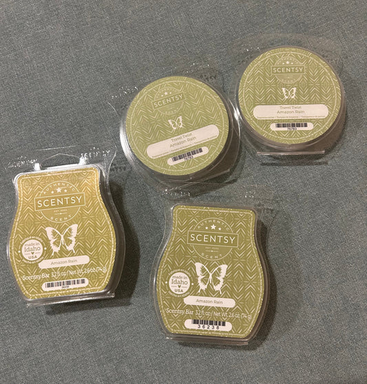 Seller 128 - Scentsy Amazon Rain Bundle - Wax Bars and Travel Twist