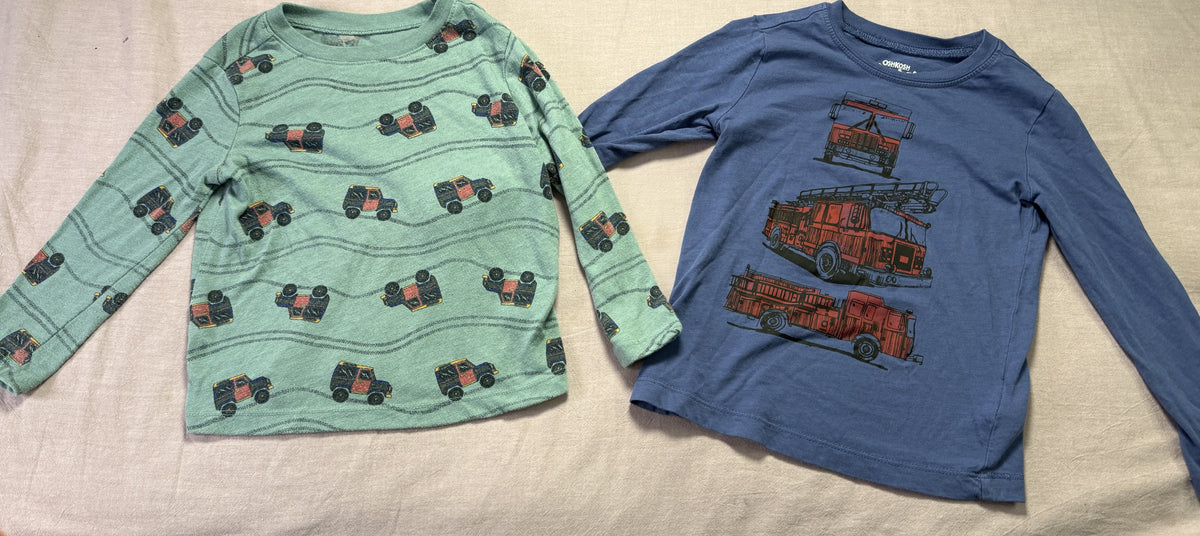 #103 2T Old Navy Vehicle/Osh Kosh train shirt set