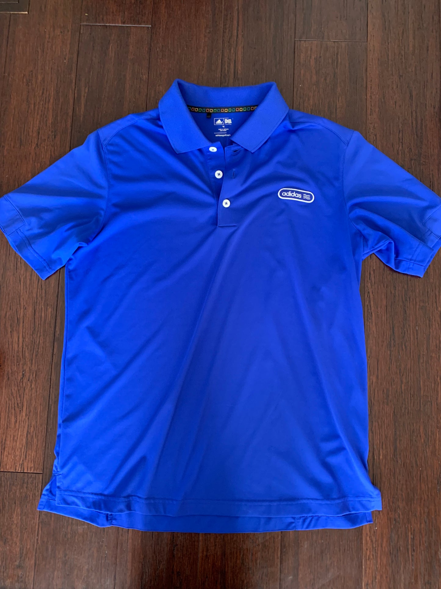 Adidas Dry Fit Golf Shirt, Blue, Men’s M