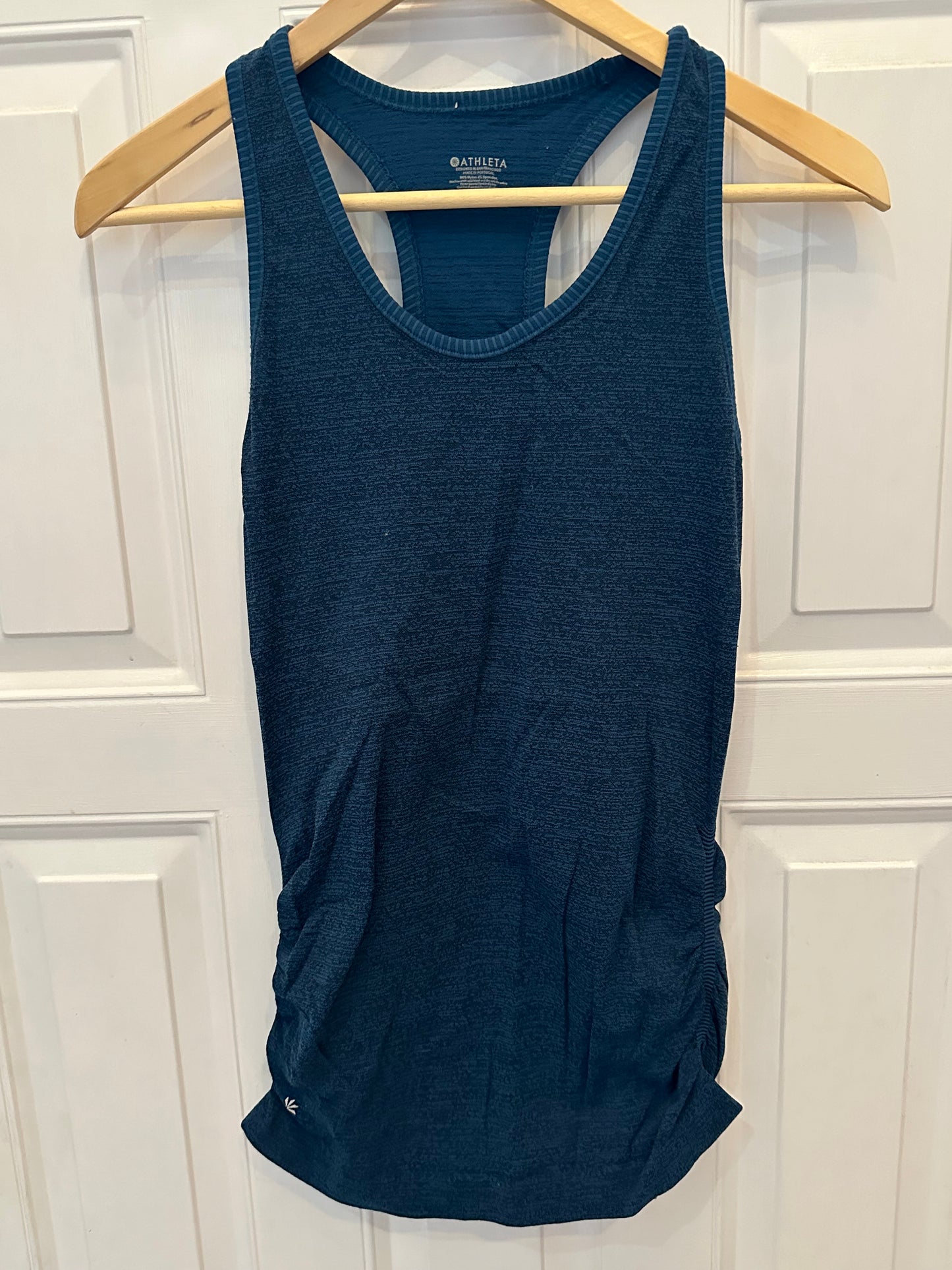 Athleta Women’s Sz XSmall XS Ribbed Teal Ruched Tank Top