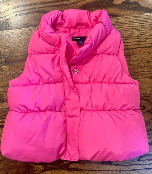 Seller #172 REDUCED Baby Gap Girls Hot Pink Puffer Vest Size 6-12m