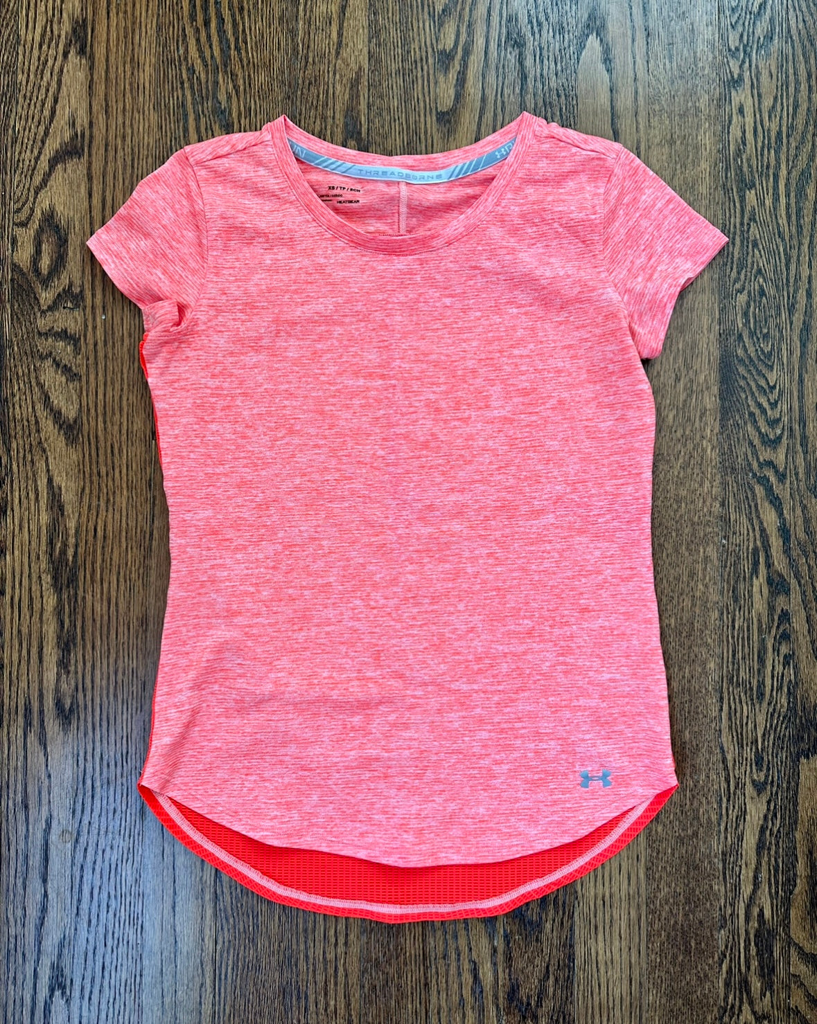 Women's Under Armour Bright Orange Workout Shirt - size XS