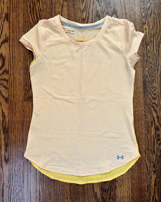 Women's Under Armour Bright Yellow Workout Shirt - size XS
