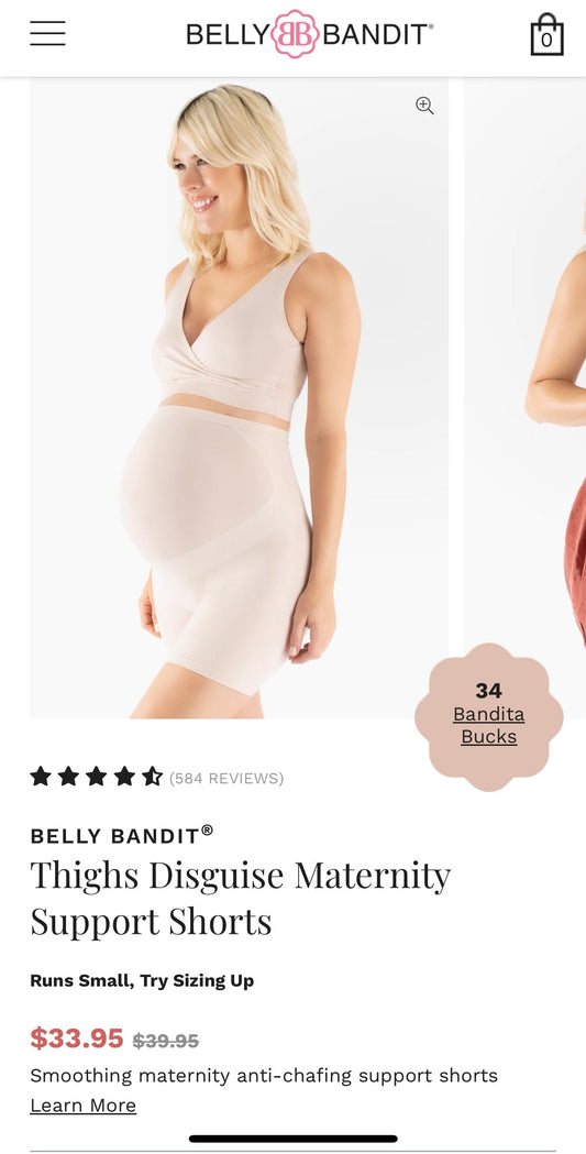 #95 EUC Womens Belly Bandit Maternity Support Shorts, size M (pair 2/2)