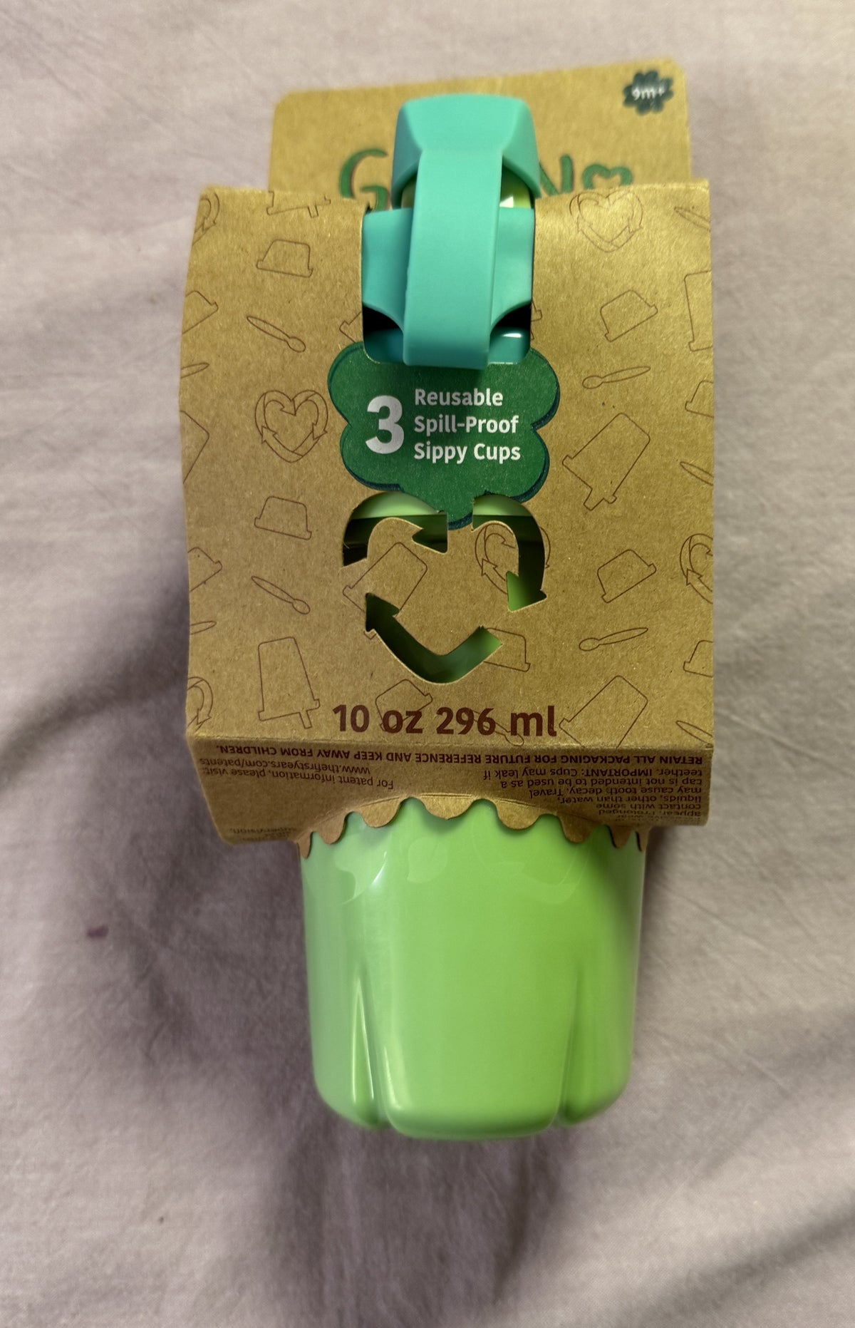 #103 Green Grown Cup Set with Lid NWT