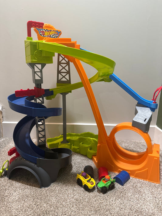 #107 Little People Hot Wheels Racer Track