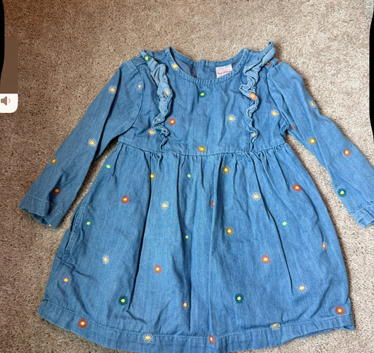 #139 Size 3T Hanna Andersson Jean Flower Dress