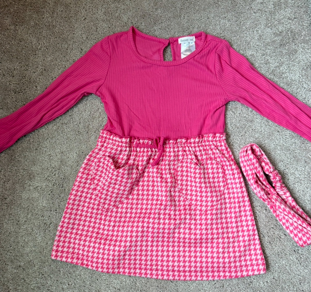 #139 Size 3T Forever Me Pink Dress with Hearts
