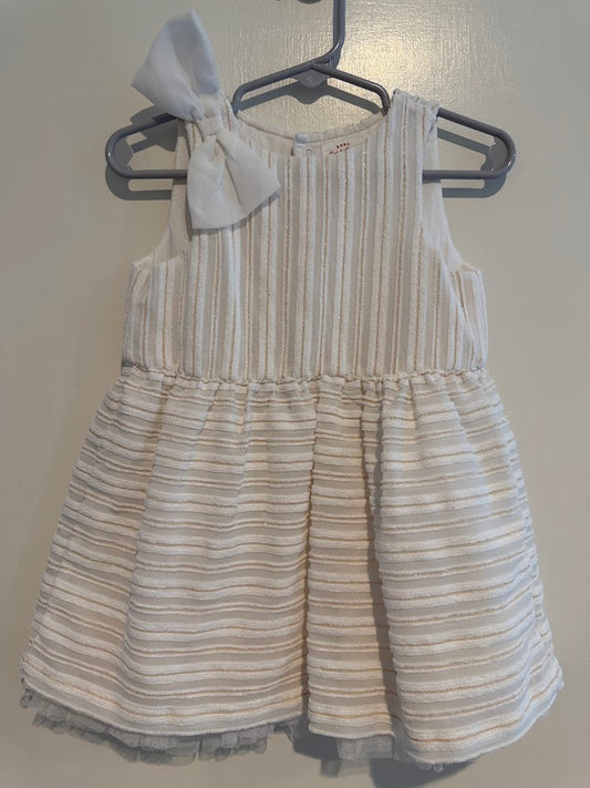 #9 Girls 18M C&J Cream Dress with Gold Thread & Tulle _ EUC (Worn Once for 1st Birthday)