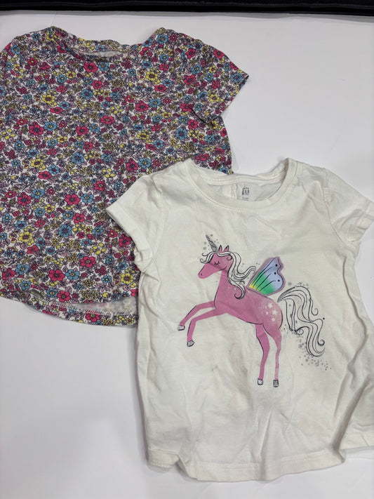 #86A girls 3T shirts, unicorn, gap