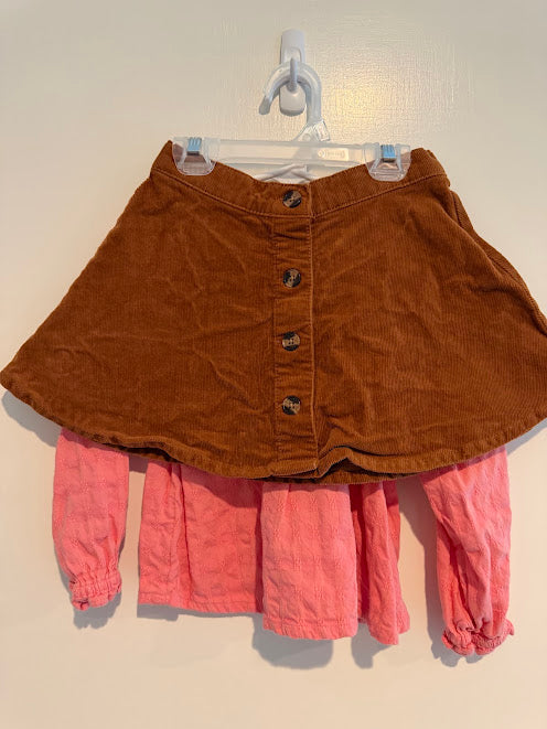 #9 Girls 3T Outfit Bundle:  Corduroy Skirt (H&M) & Smocked Shirt (Old Navy)