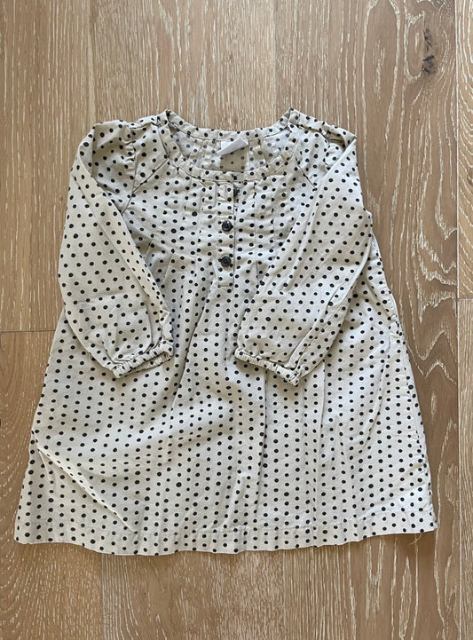#222 Hanna Andersson Girls 2T Polka Dot Dress with Buttons