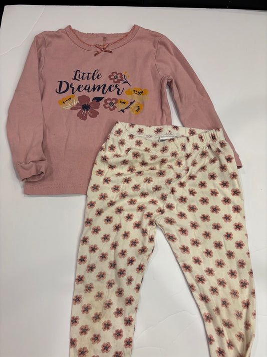 #86A girls 3T little dreamer pajamas, chick pea