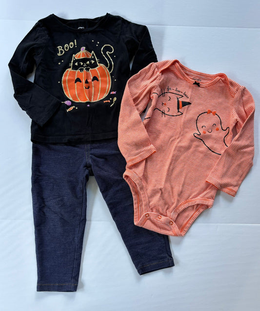 #101 Carter's Halloween Long Sleeve Shirt jegging Bundle Girls Size 24 months