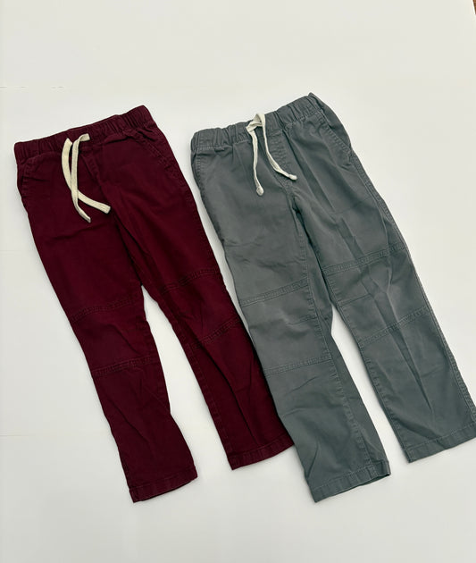 #121 boys 5T Cat & Jack set of two pants, burgundy and gray, EUC
